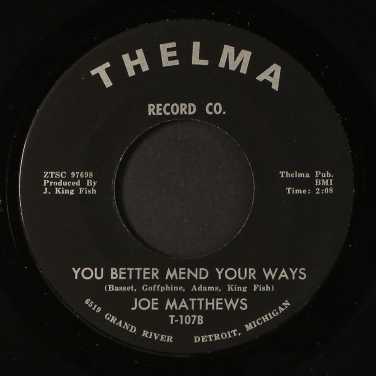 sorry ain't good enough / you better mend your ways by JOE MATTHEWS