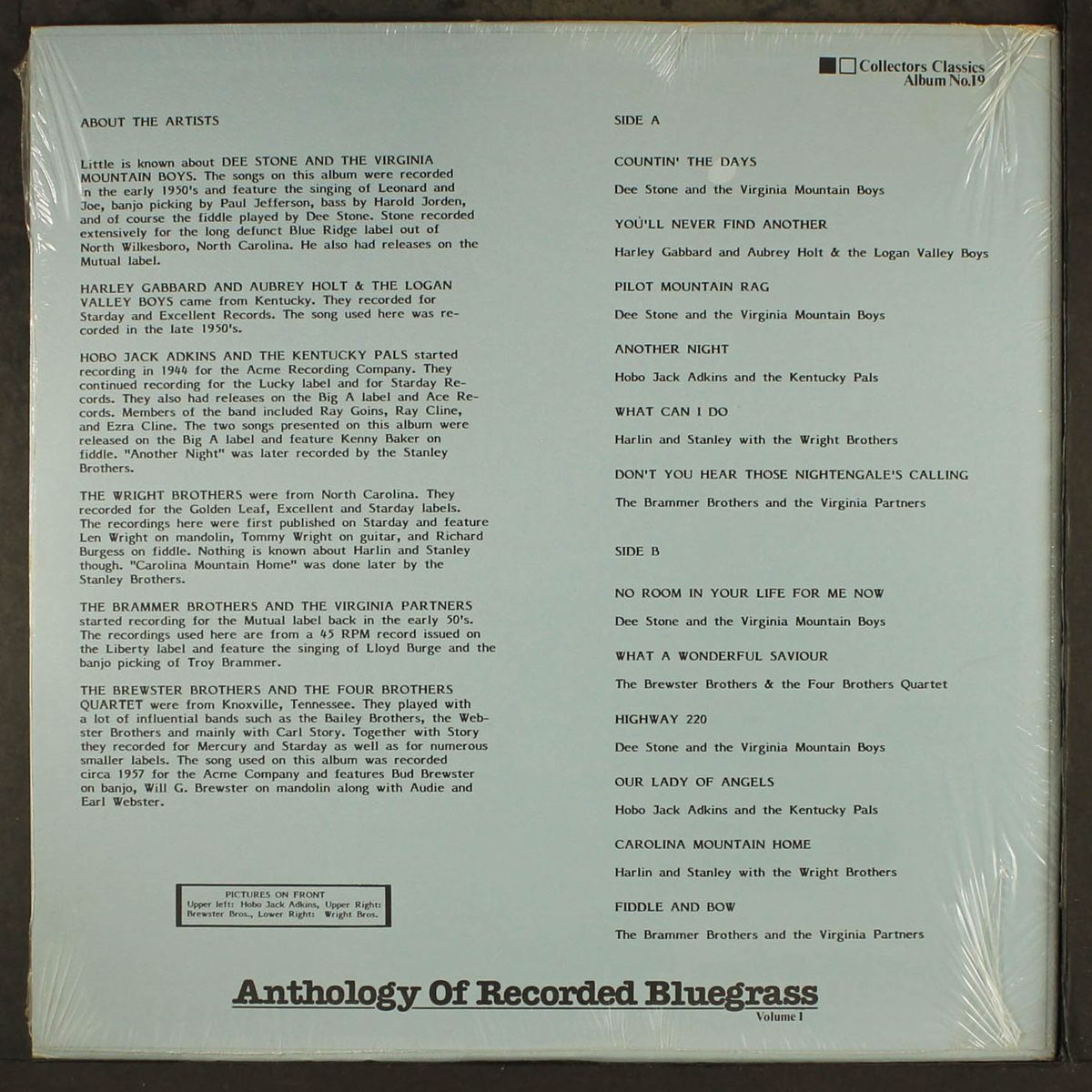 anthology of recorded bluegrass, vol. 1 by VARIOUS