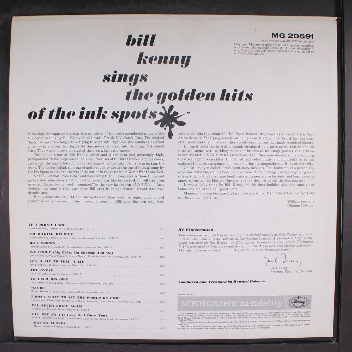 golden hits of the ink spots by BILL KENNY