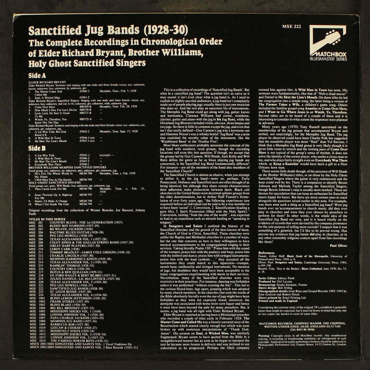 sanctified jug bands (1928-30) by VARIOUS