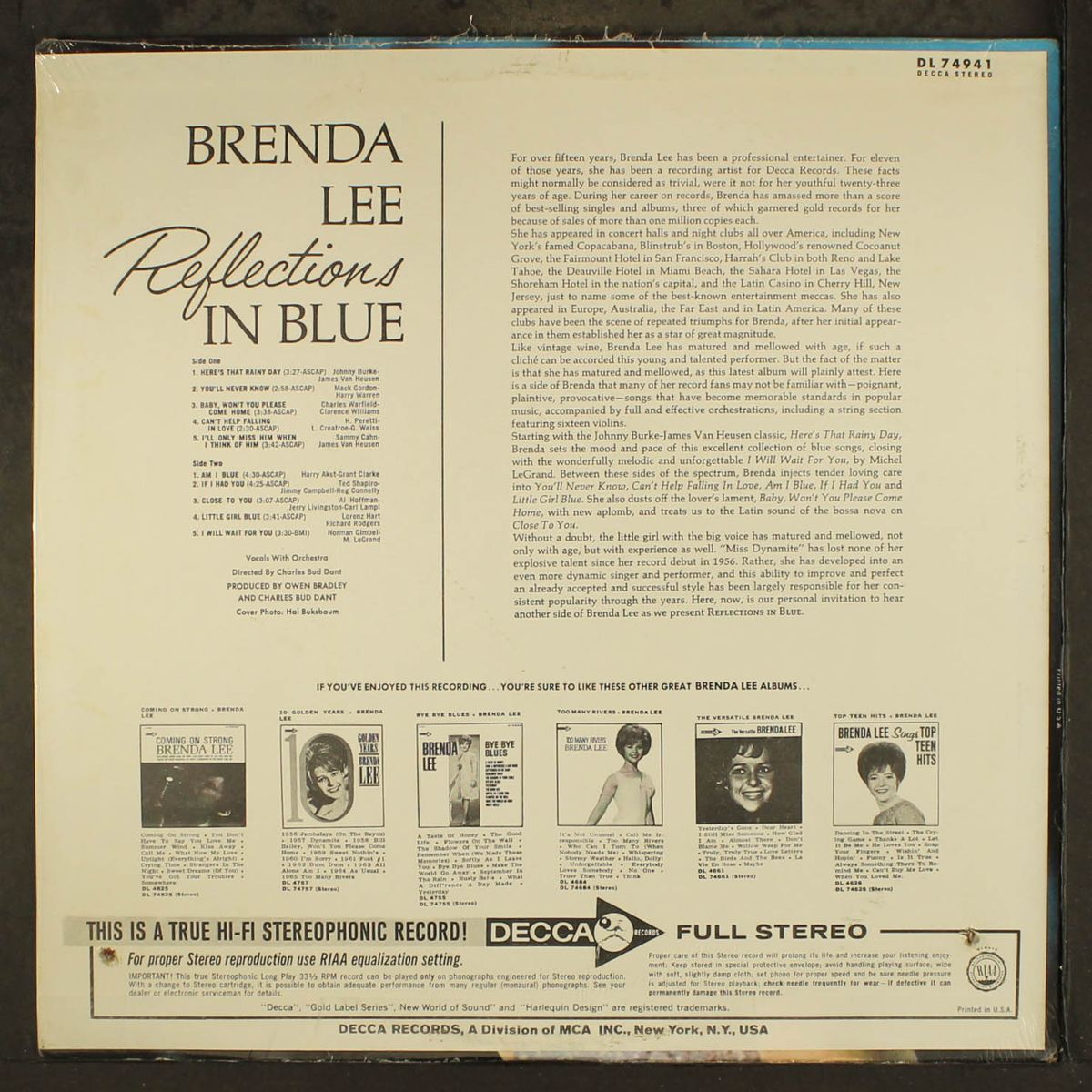 reflections in blue by BRENDA LEE