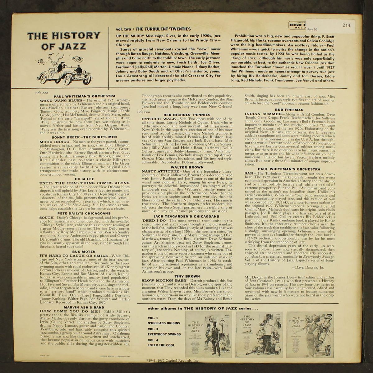 the history of jazz, vol. 2 - the turbulent twenties by VARIOUS