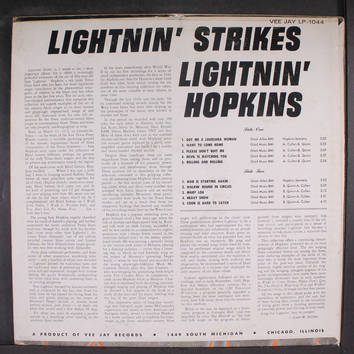 lightnin' strikes by LIGHTNIN' HOPKINS