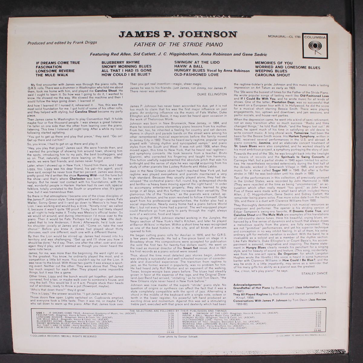 father of the stride piano by JAMES P. JOHNSON