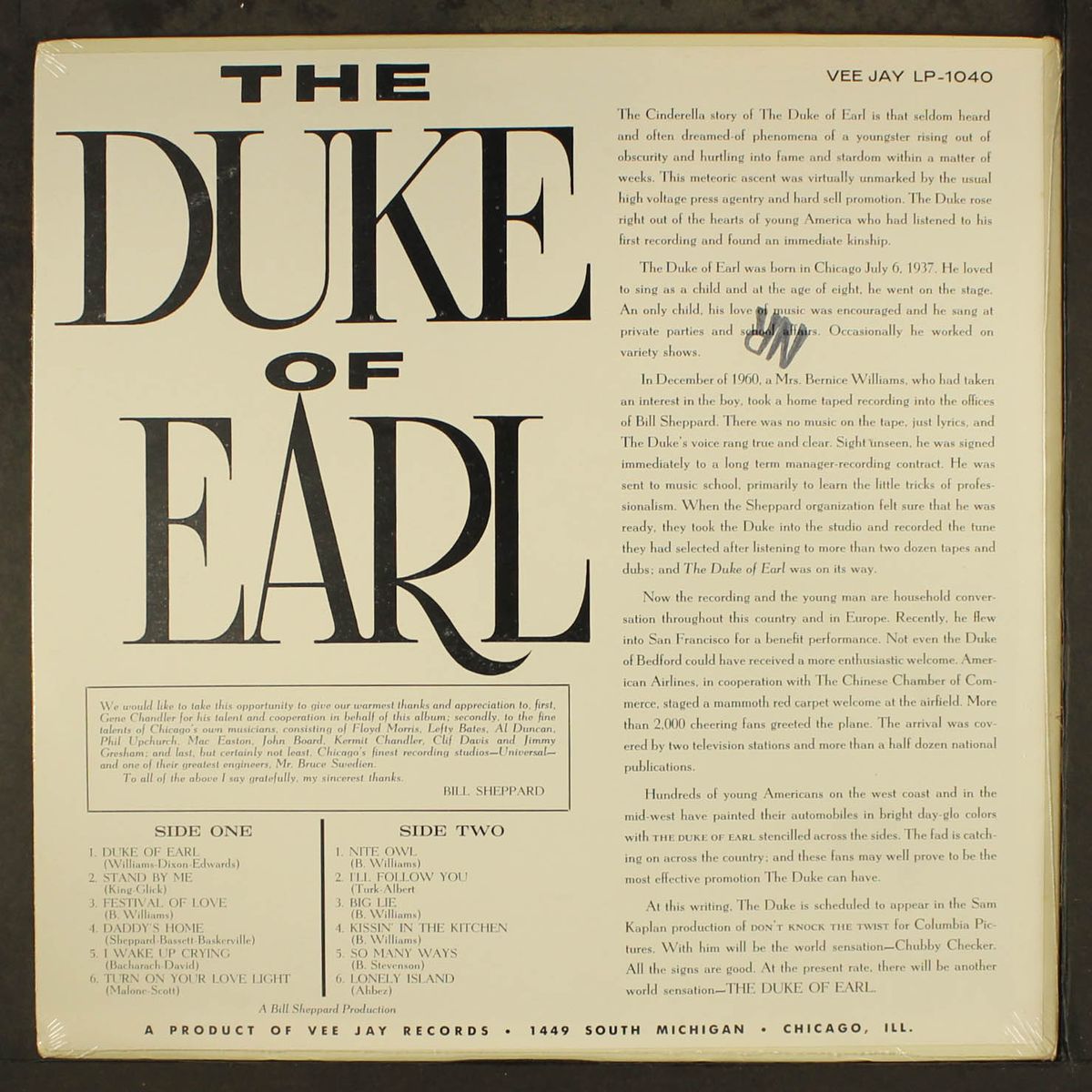the duke of earl by GENE CHANDLER