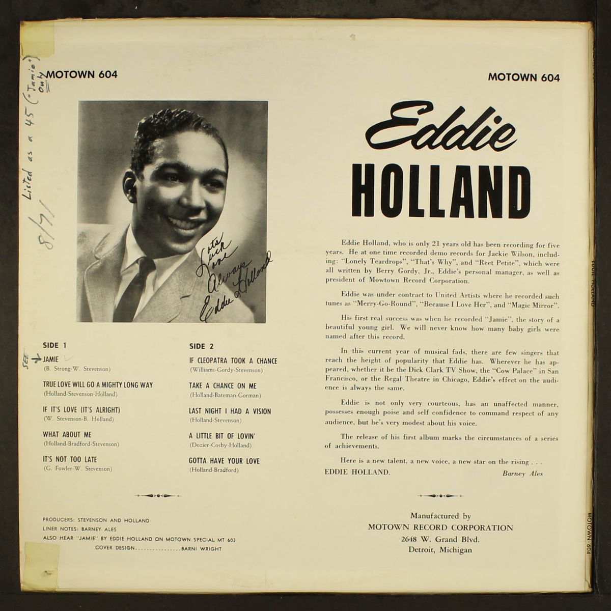 eddie holland by EDDIE HOLLAND