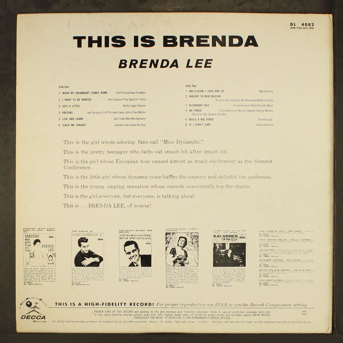 this is brenda by BRENDA LEE