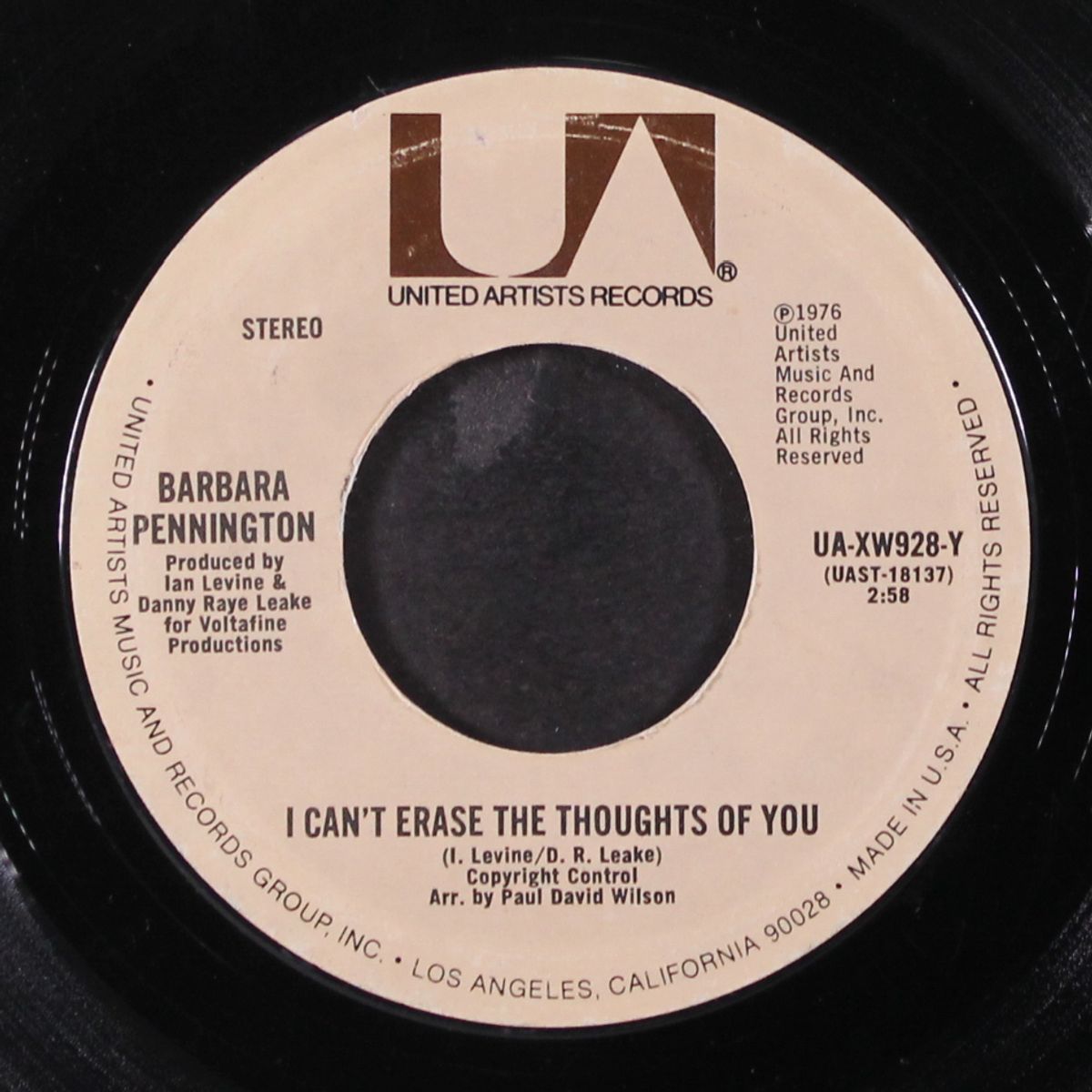 twenty-four hours a day / i can't erase the thoughts of you by BARBARA PENNINGTON