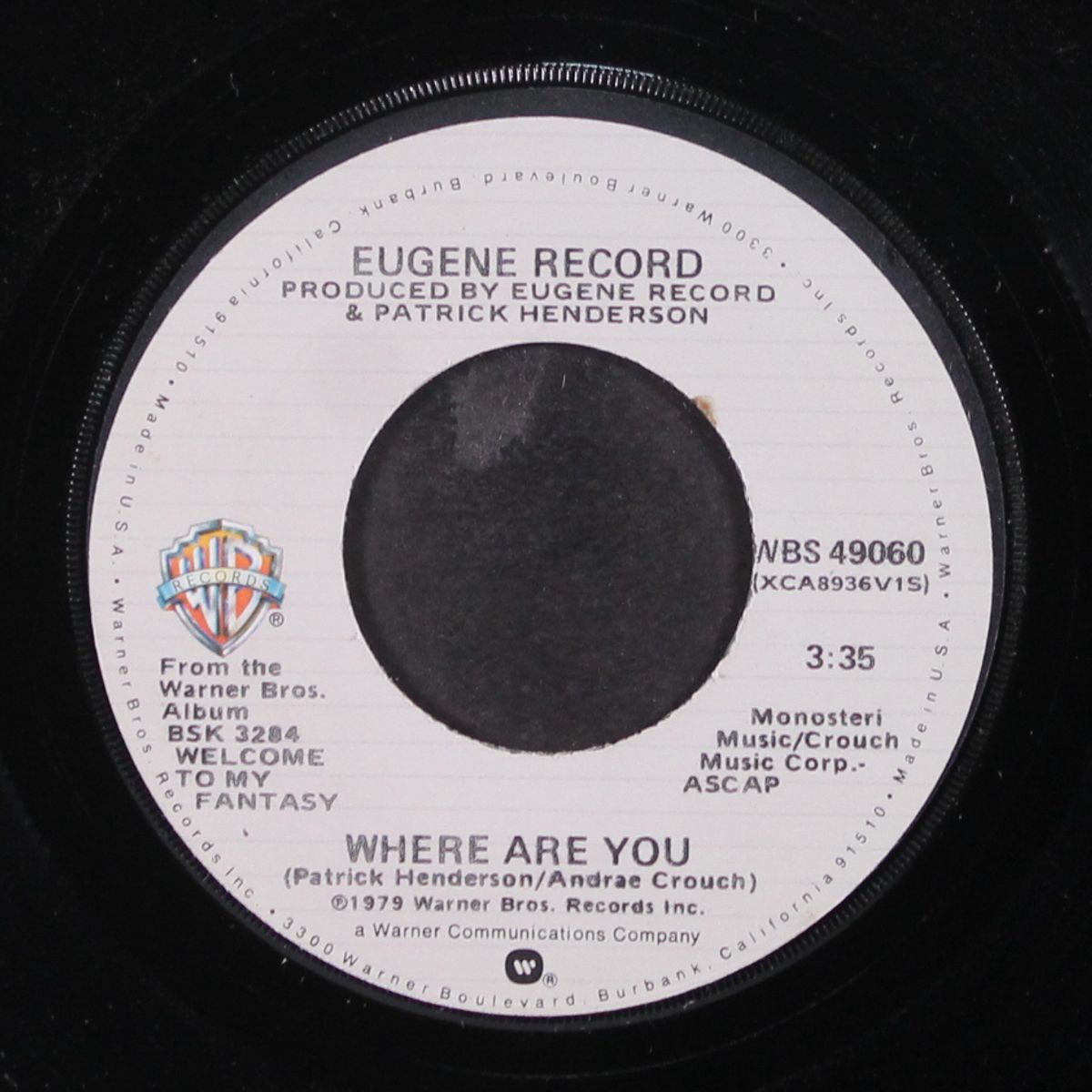 where are you / sweet insanity by EUGENE RECORD
