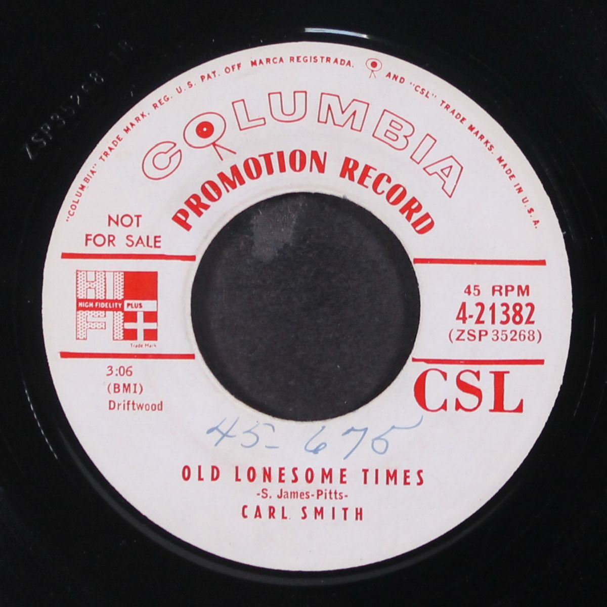 there she goes / old lonesome times by CARL SMITH