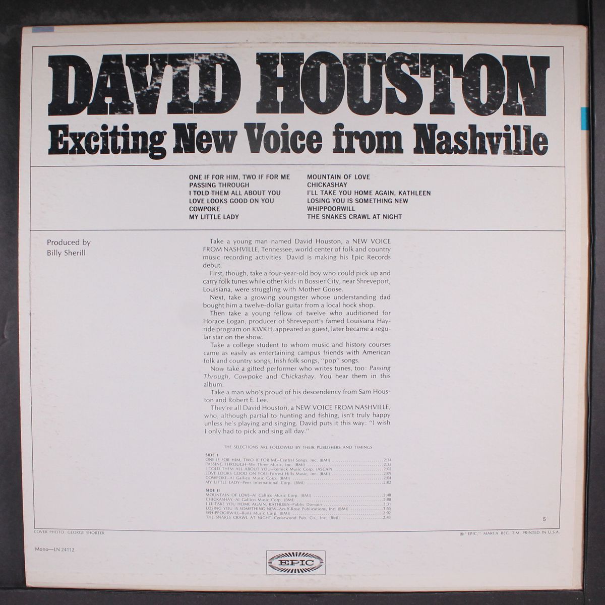 new voice from nashville by DAVID HOUSTON