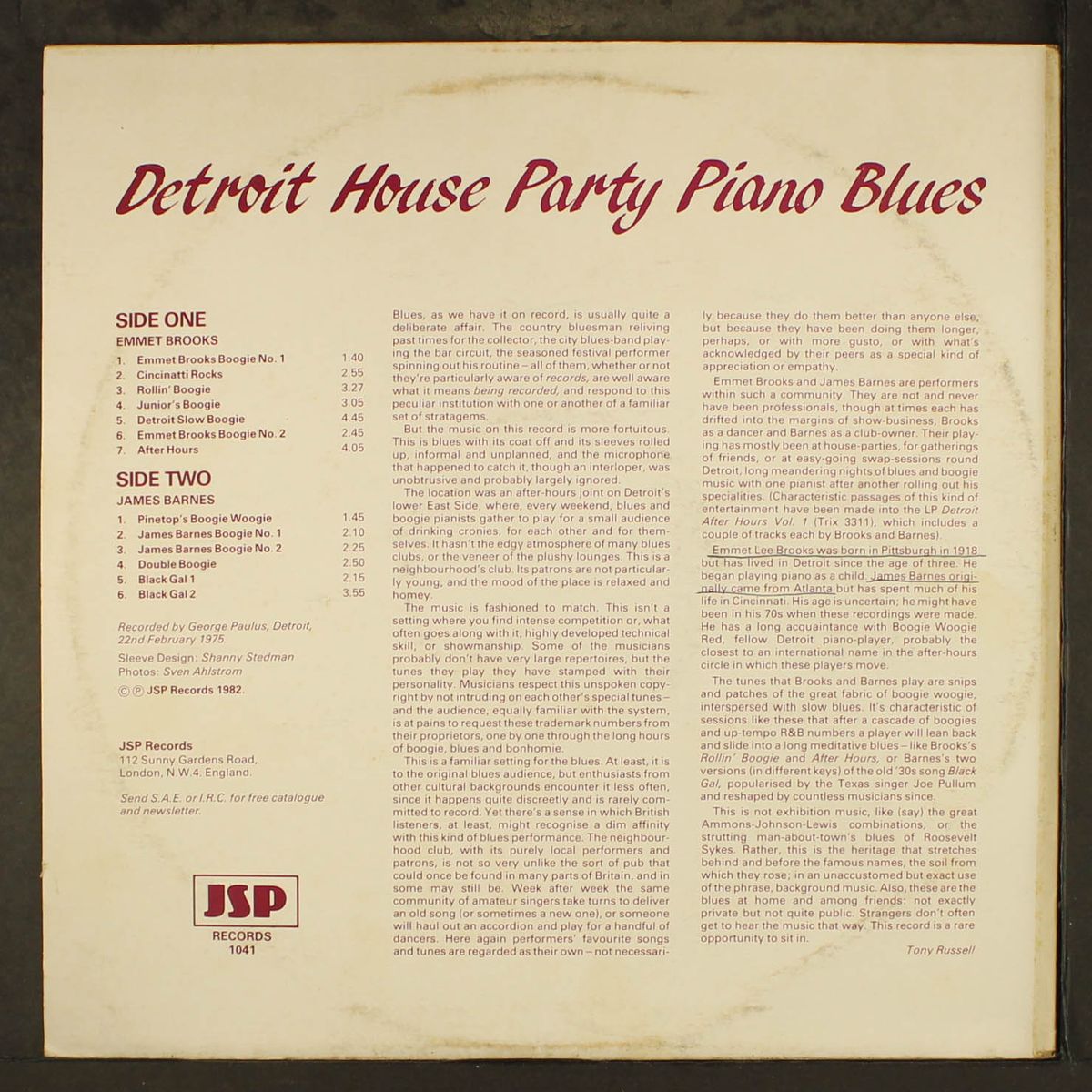 detroit house party piano blues by VARIOUS
