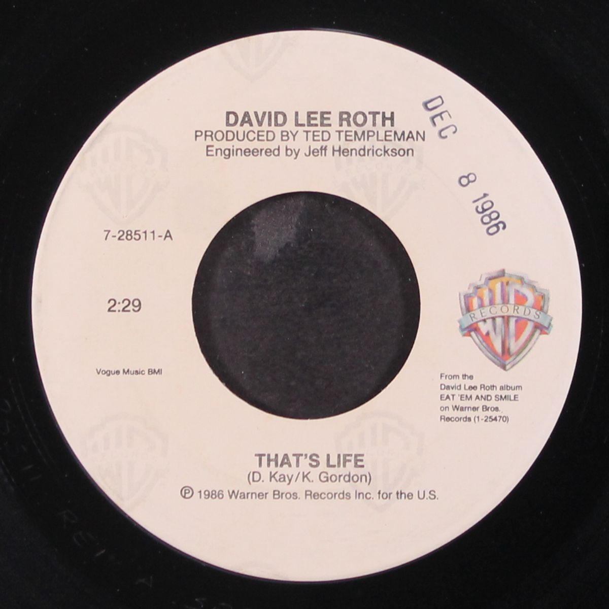 that's life / bump and grind by DAVID LEE ROTH
