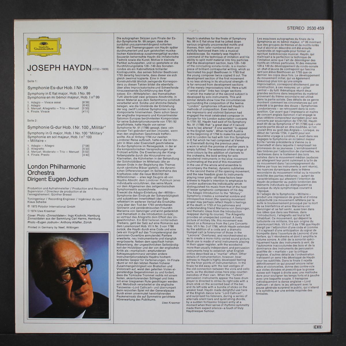 haydn: symphonies nos. 99 & 100 by EUGEN JOCHUM