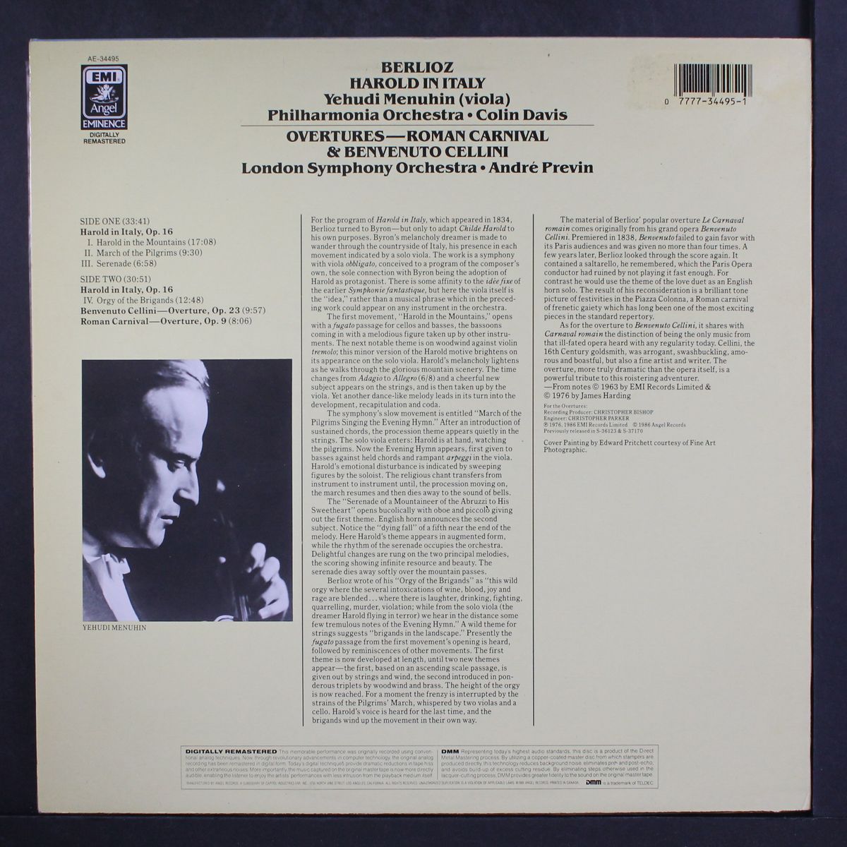 berlioz: harold in italy by YEHUDI MENUHIN