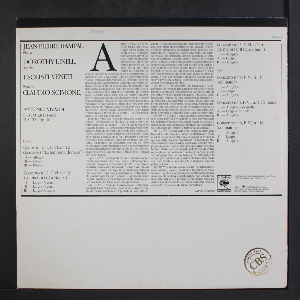 vivaldi: 6 concerti, op. 10 by JEAN-PIERRE RAMPAL