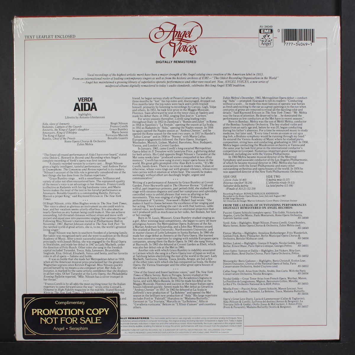 verdi: aria highlights by ZUBIN MEHTA