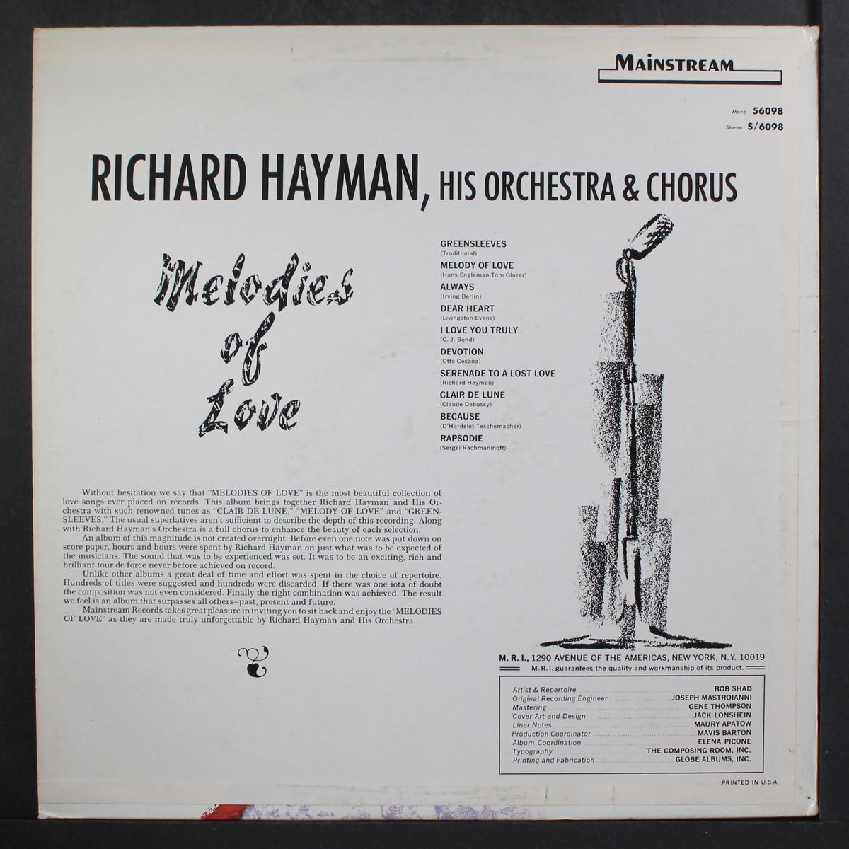 melodies of love by RICHARD HAYMAN