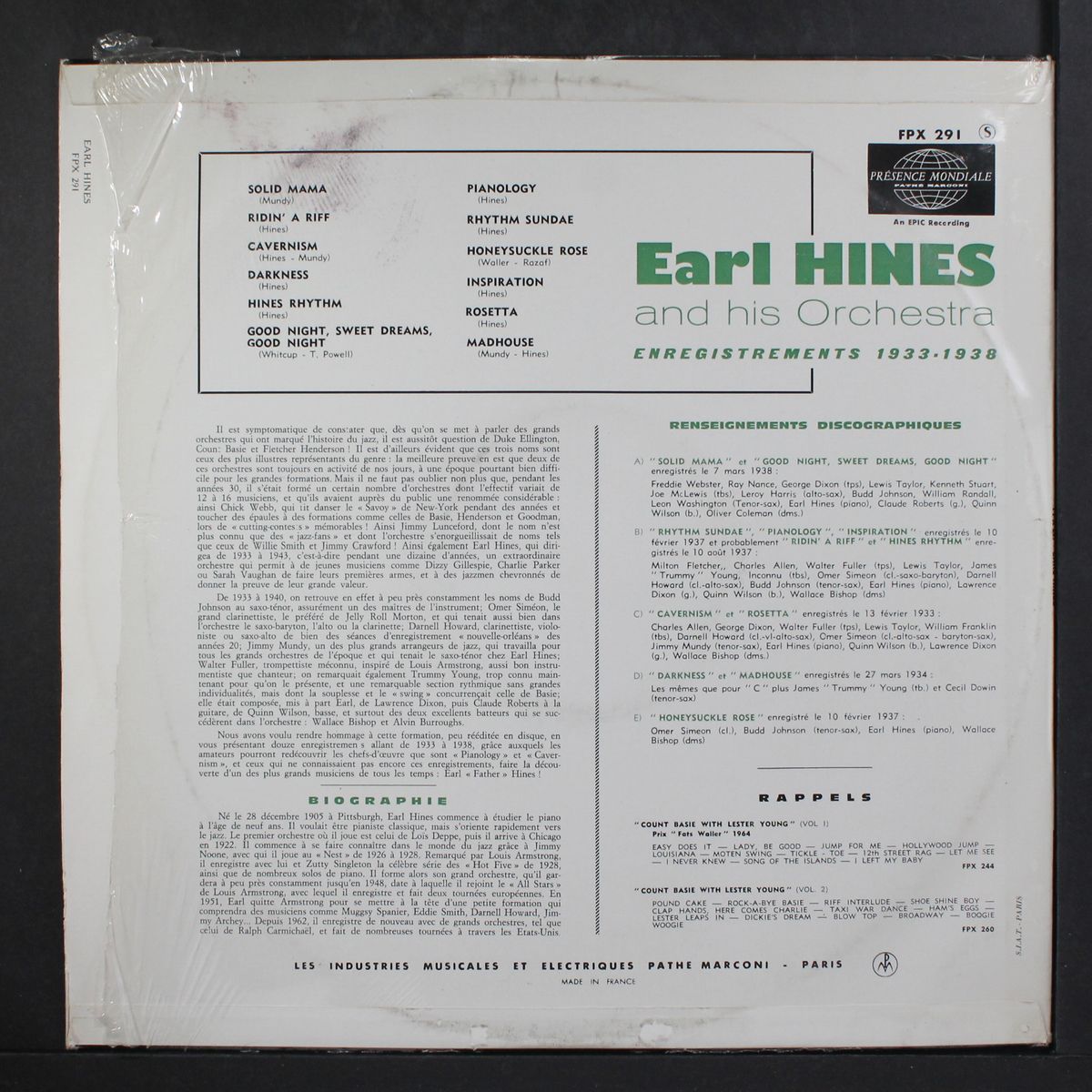 and his orchestra, 1933-38 by EARL HINES