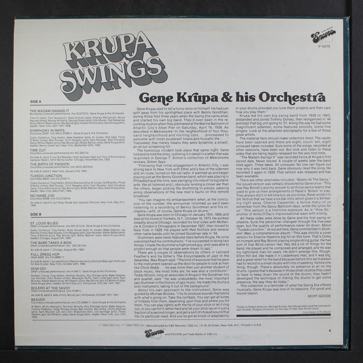 krupa swings by GENE KRUPA