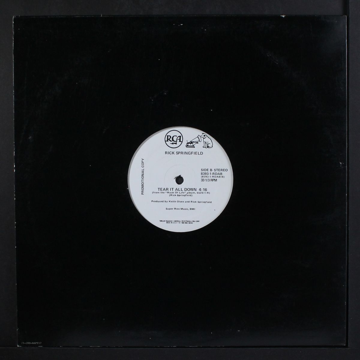honeymoon in beirut / tear it all down by RICK SPRINGFIELD