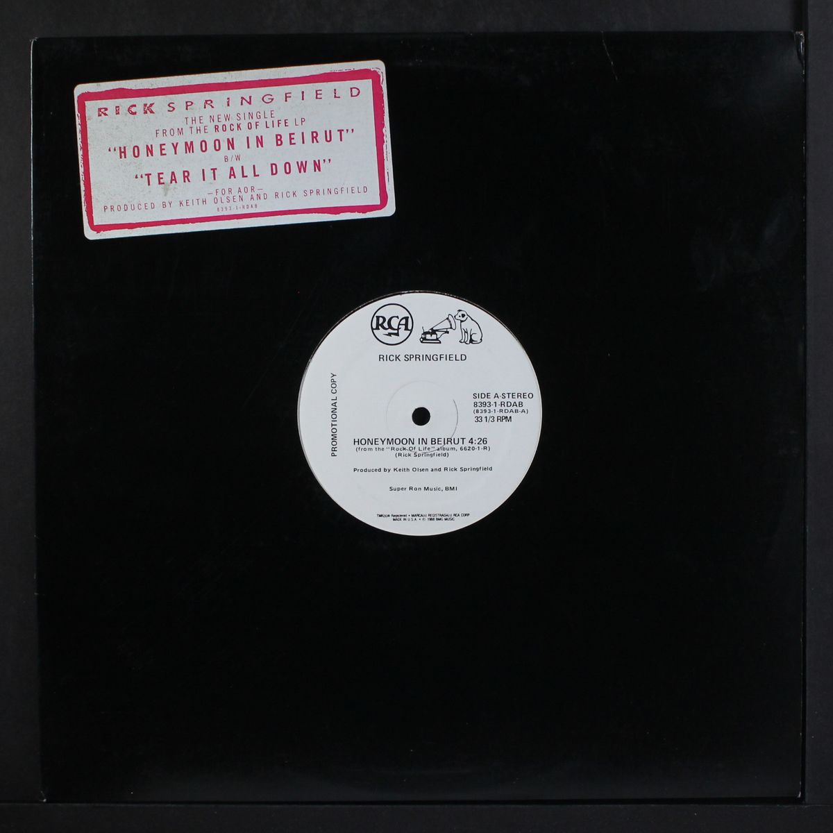 honeymoon in beirut / tear it all down by RICK SPRINGFIELD