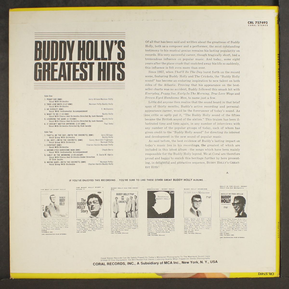 greatest hits by BUDDY HOLLY
