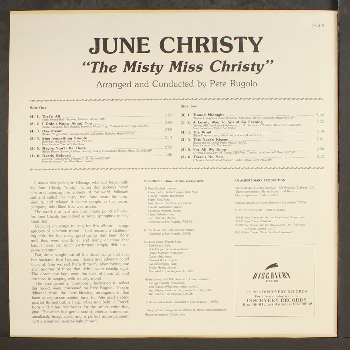 the misty miss christy by JUNE CHRISTY