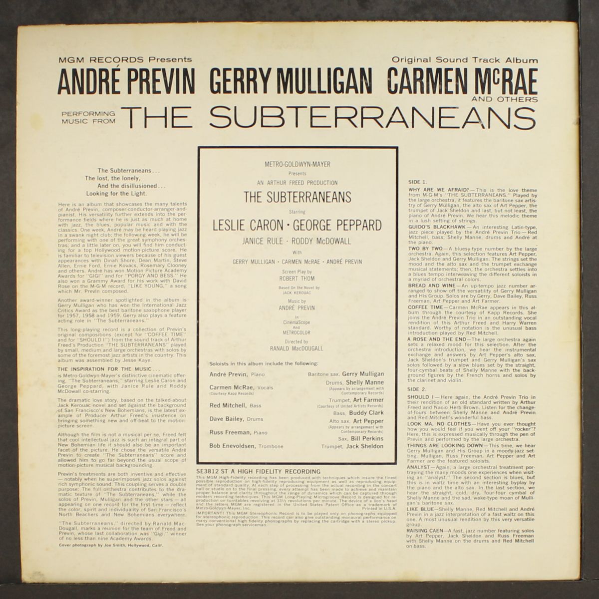 the subterraneans by ANDRE PREVIN & GERRY MULLIGAN ETC.