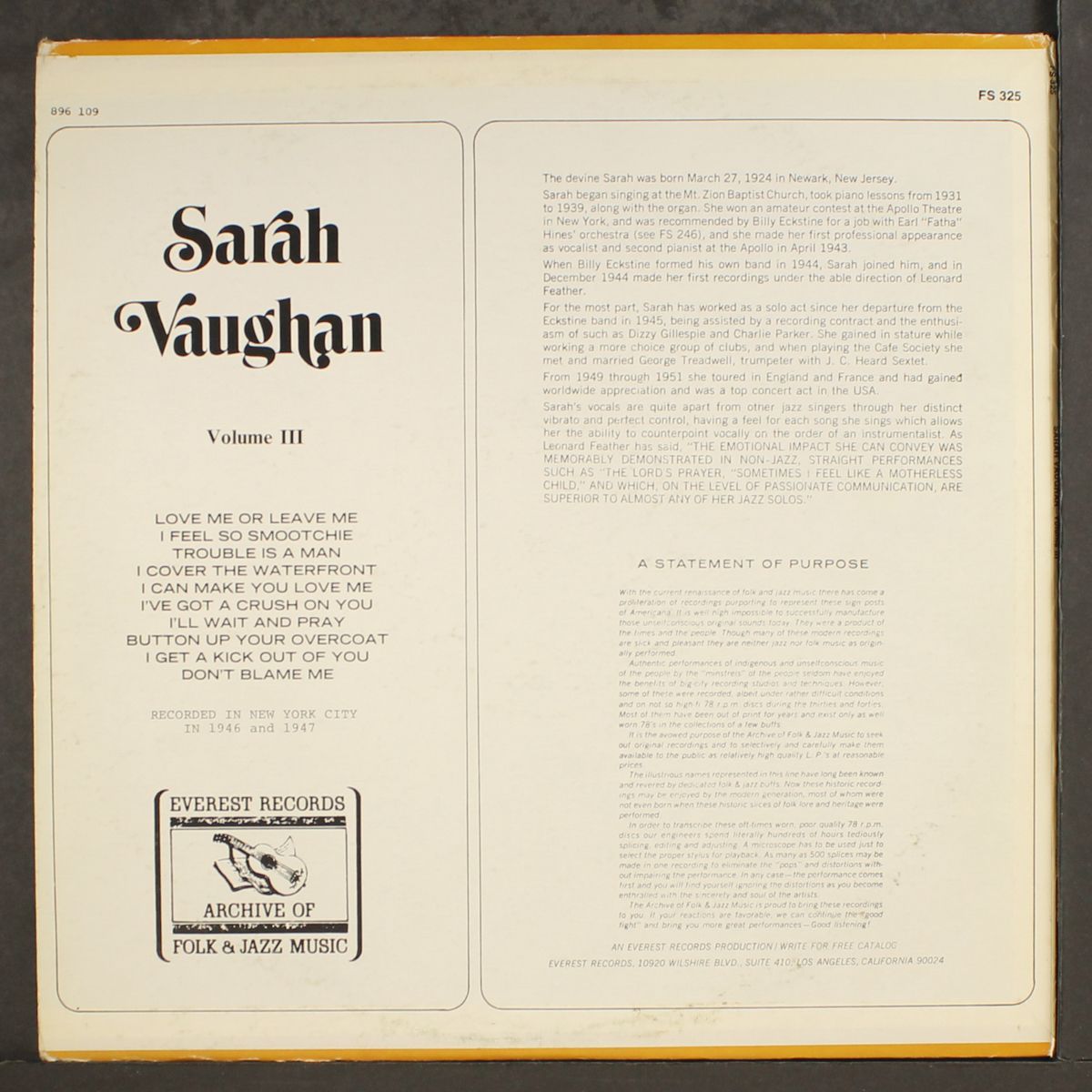 volume 3 by SARAH VAUGHAN