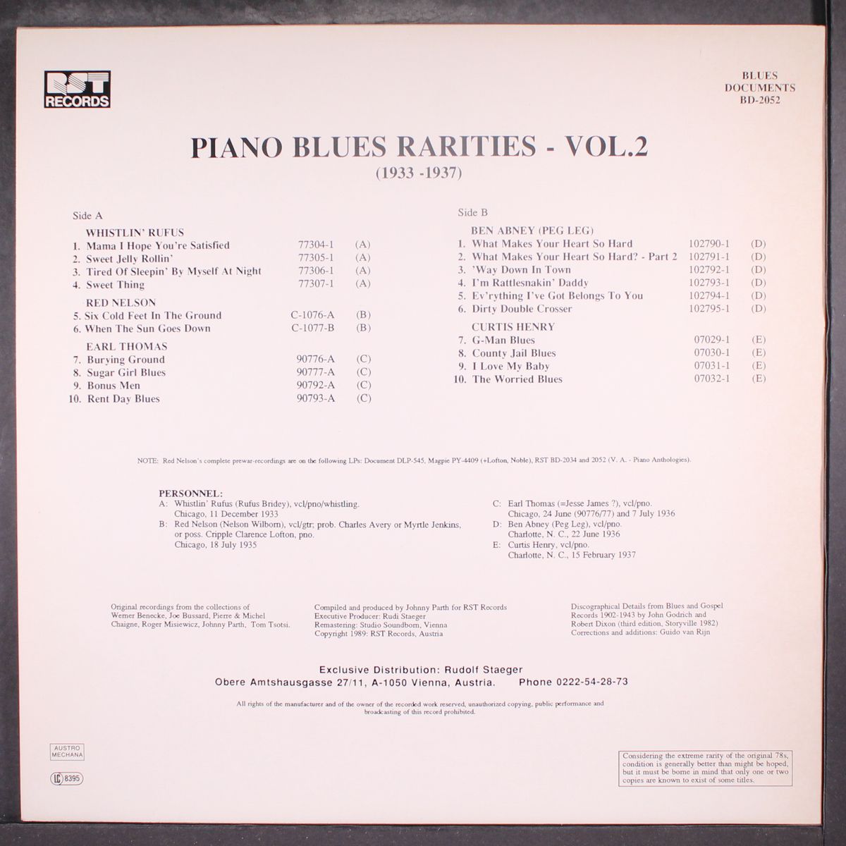 piano blues rarities, vol. 2 by VARIOUS