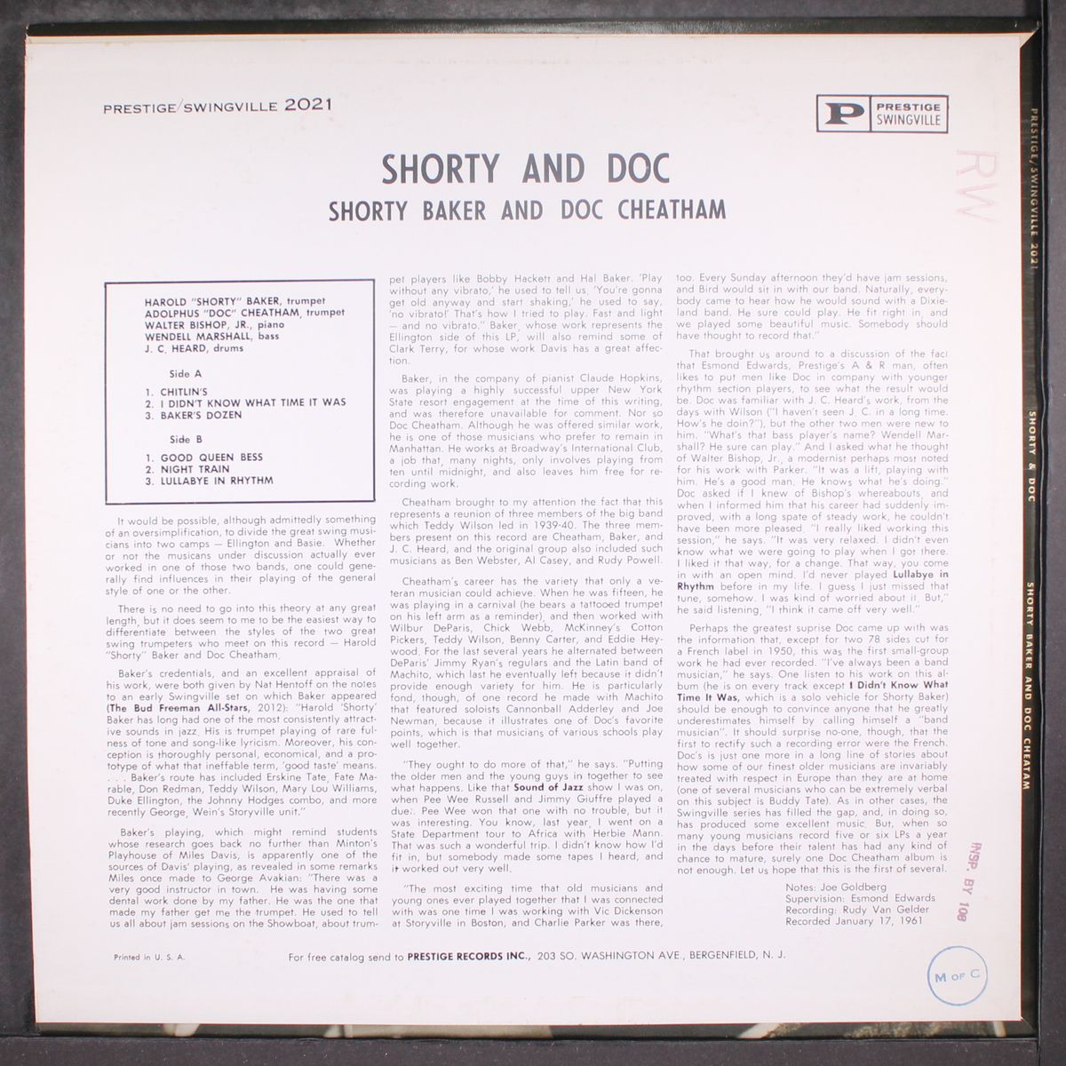 shorty & doc by SHORTY BAKER & DOC CHEATHAM