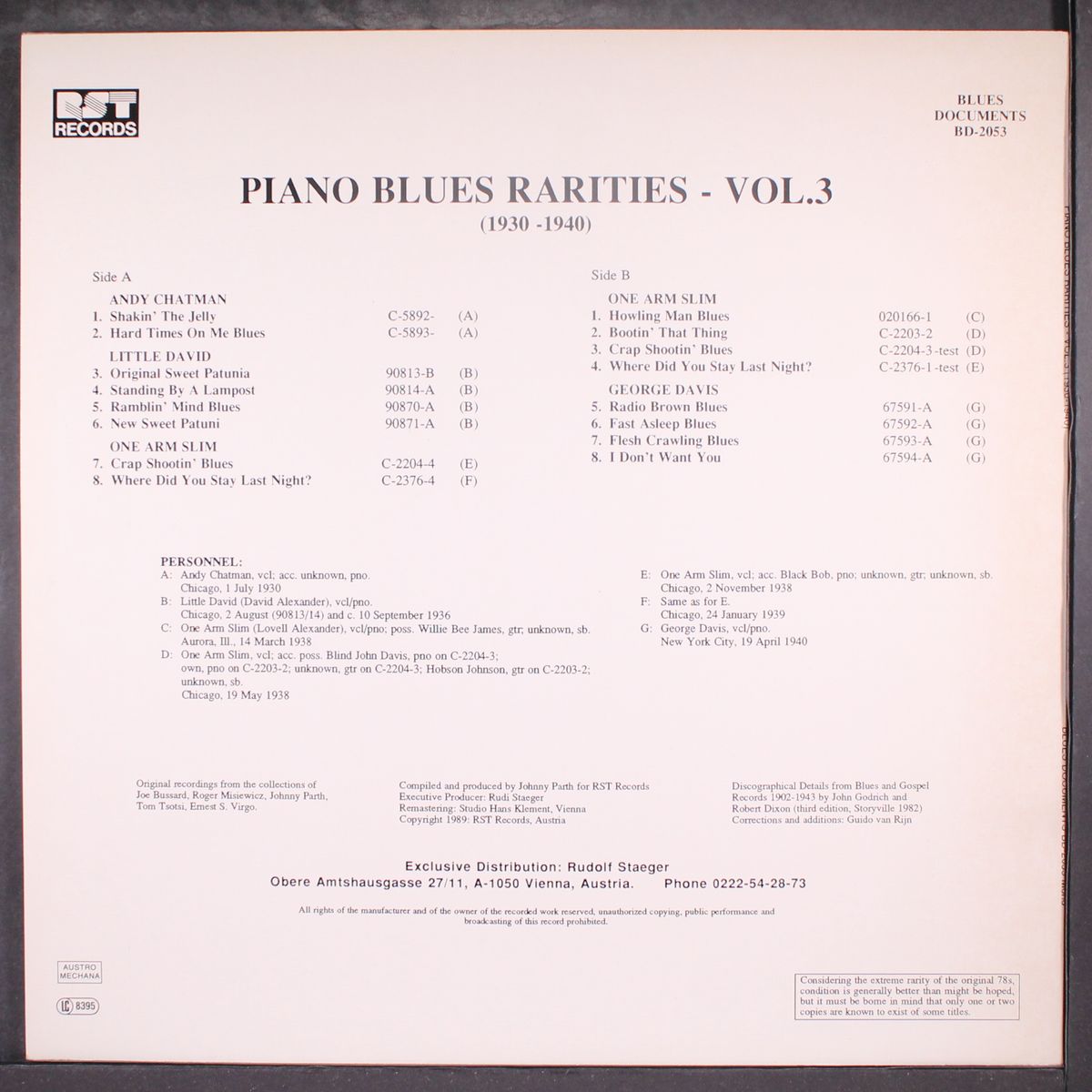 piano blues rarities, vol. 3 by VARIOUS