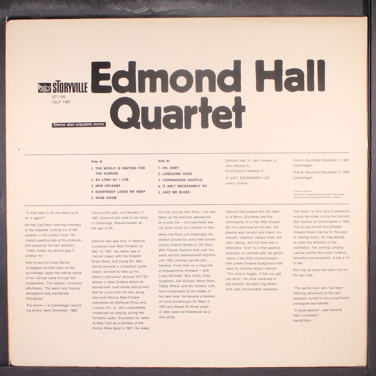 edmond hall quartet by EDMOND HALL
