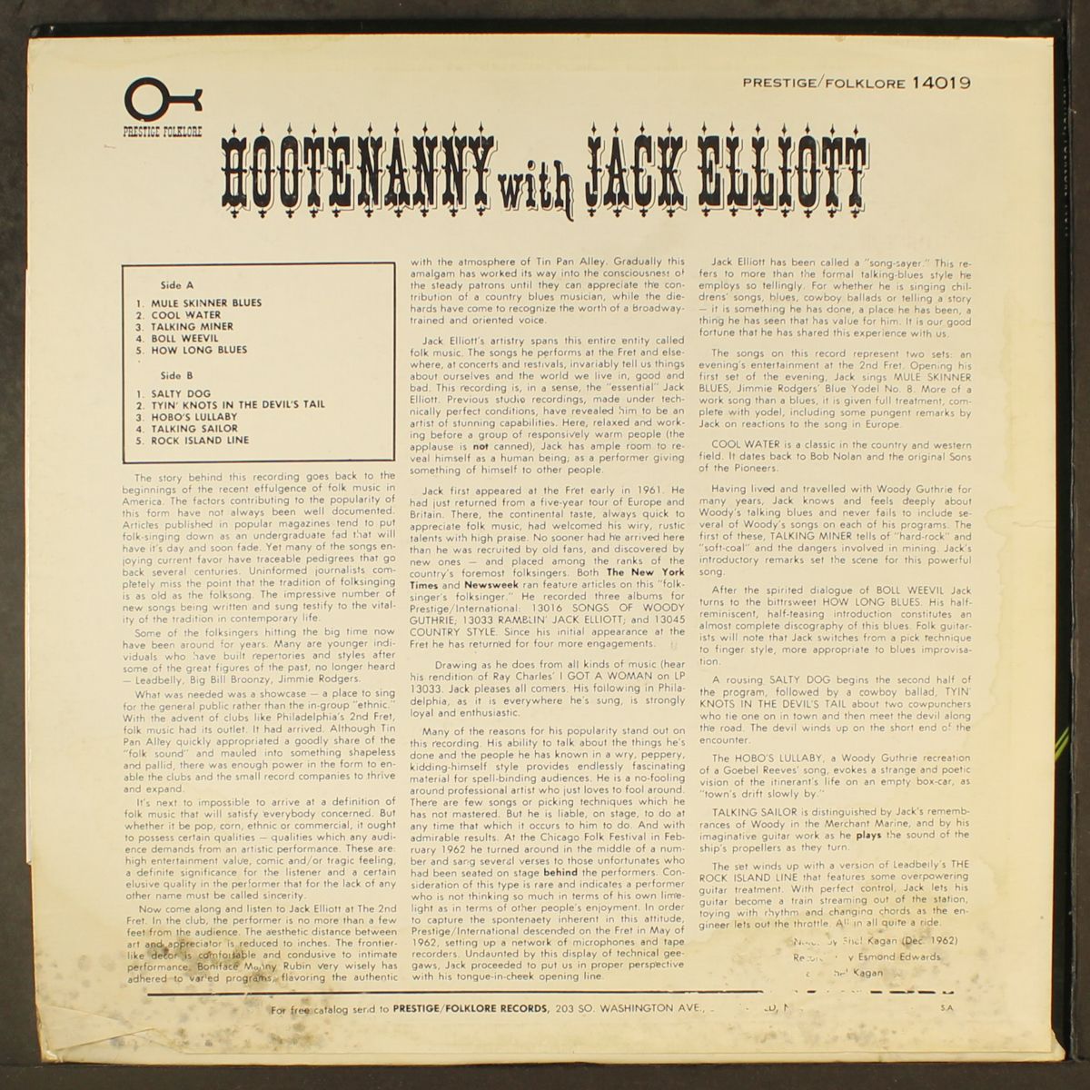hootenanny with by JACK ELLIOTT