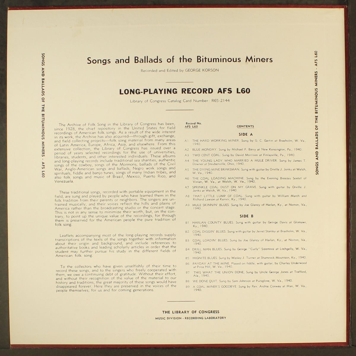 songs and ballads of the bituminous miners by VARIOUS