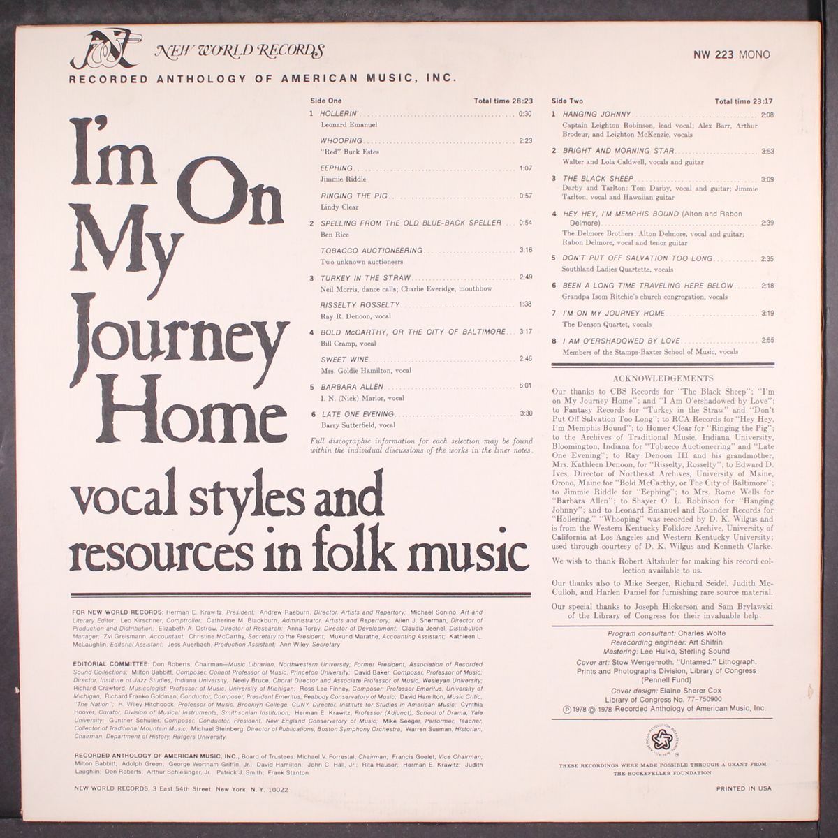 i'm on my journey home: vocal styles and resources in folk music by VARIOUS