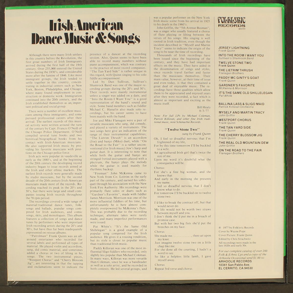 irish-american dance music & songs by VARIOUS