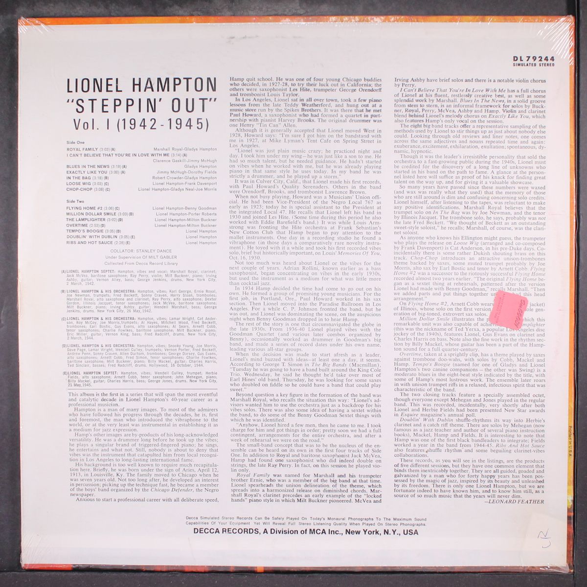 steppin' out by LIONEL HAMPTON