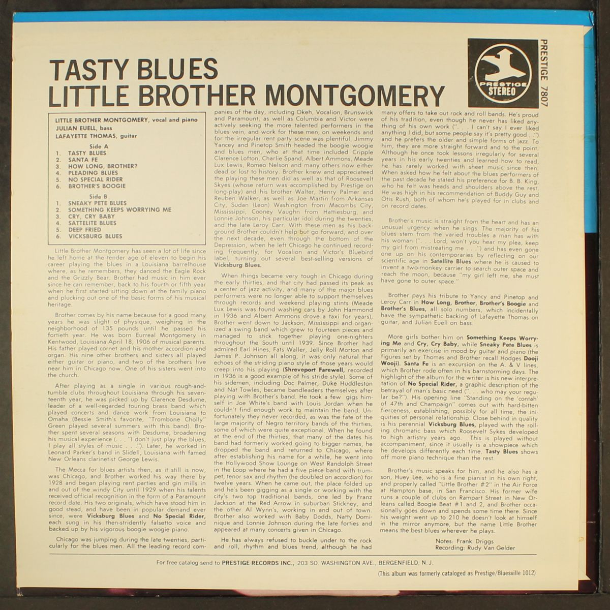 tasty blues by LITTLE BROTHER MONTGOMERY