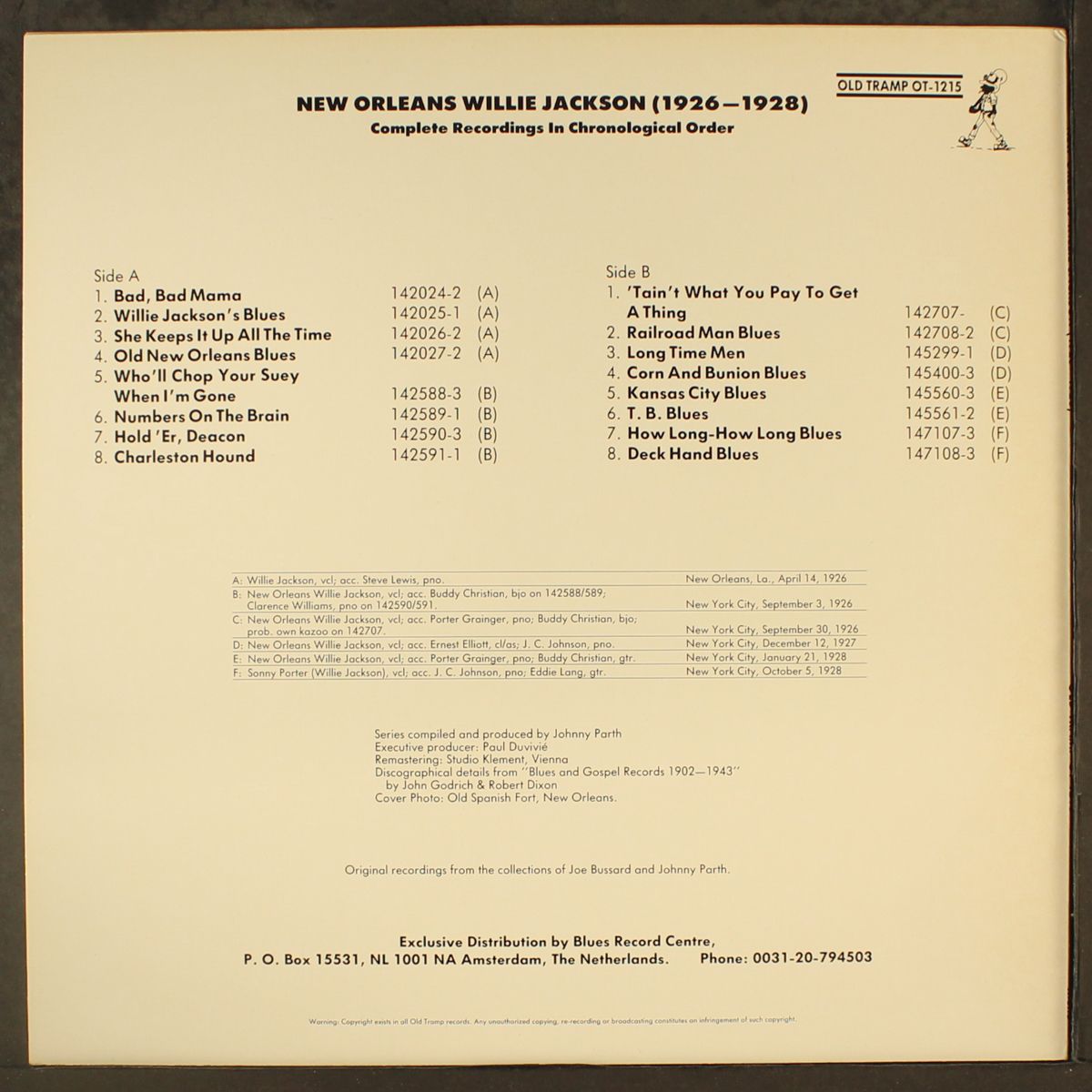 1926-28 by NEW ORLEANS WILLIE JACKSON
