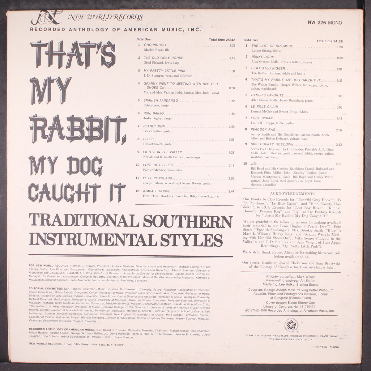 that's my rabbit, my dog caught it; traditional southern instrumental by VARIOUS