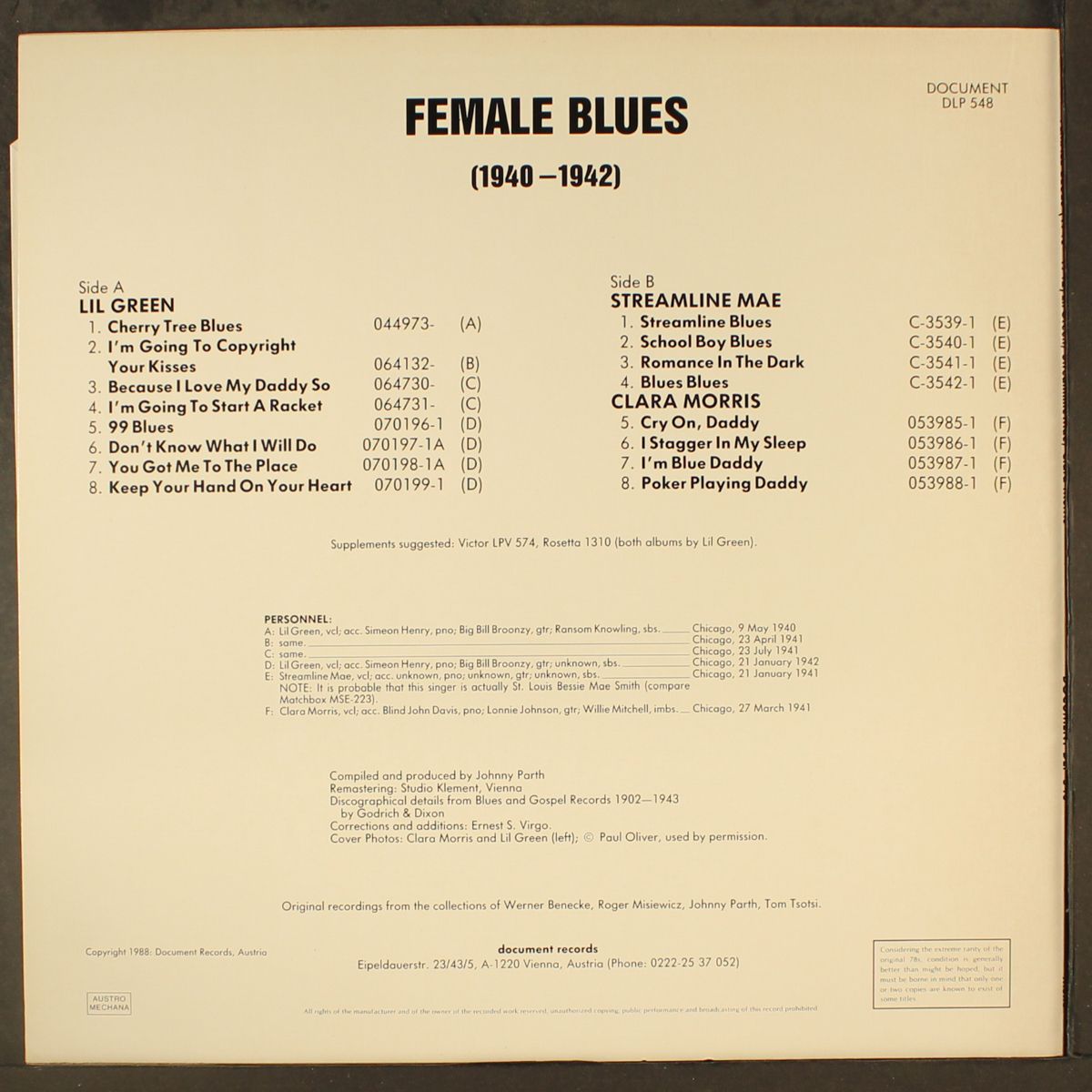 female blues, 1940-1942 by VARIOUS