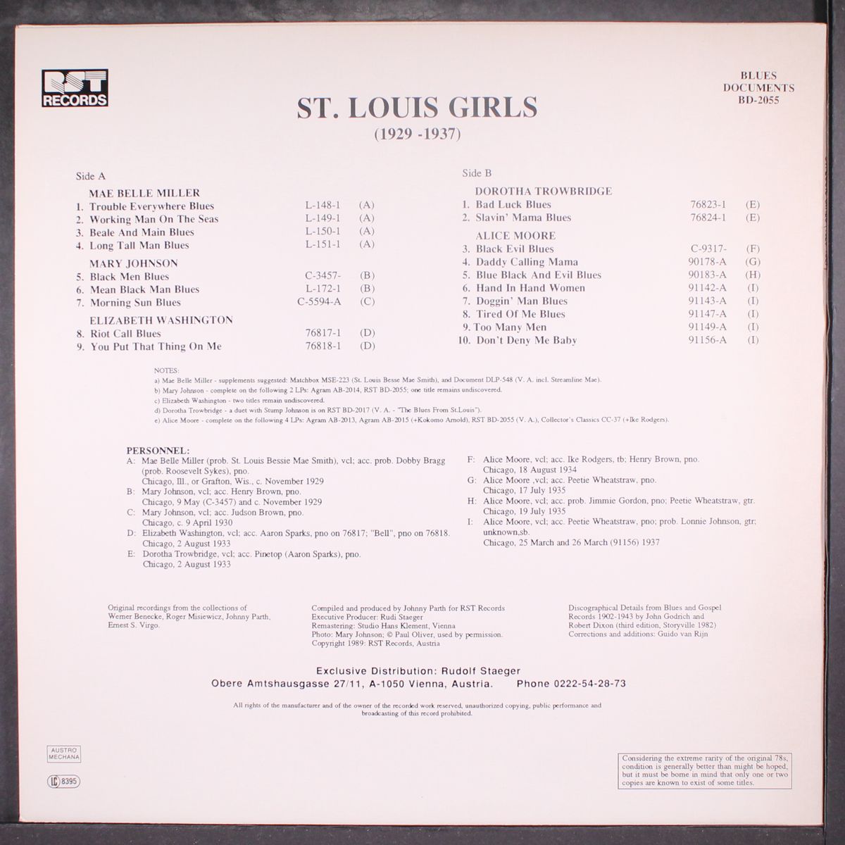 st. louis girls 1929-1937 by VARIOUS