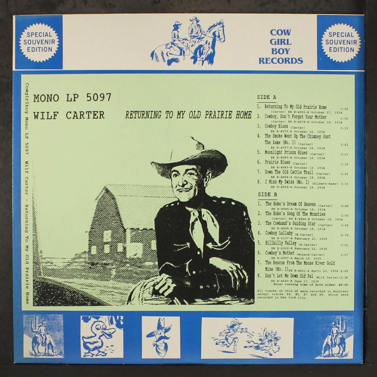 returning to my old prairie home by WILF CARTER
