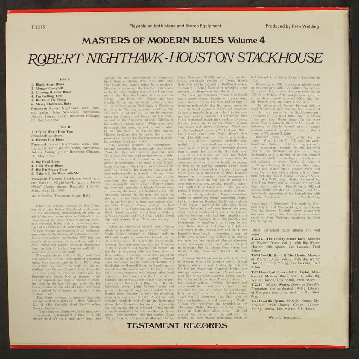 masters of modern blues, vol. 4 by ROBERT NIGHTHAWK / HOUSTON STACKHOUSE