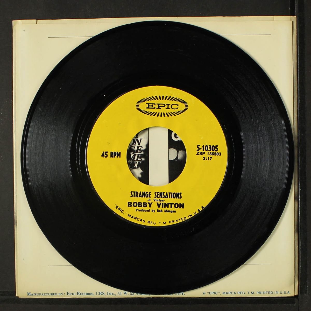 take good care of my baby / strange sensations by BOBBY VINTON