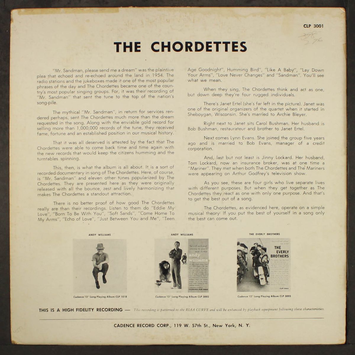 the chordettes by CHORDETTES