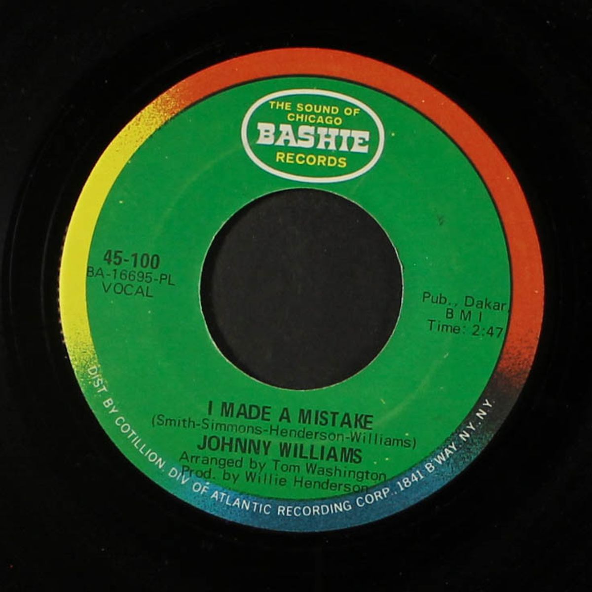 baby be mine / i made a mistake by JOHNNY WILLIAMS
