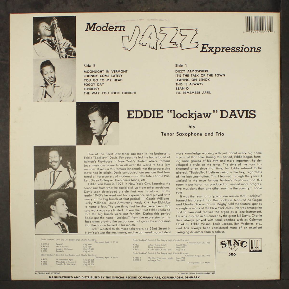 modern jazz by EDDIE DAVIS